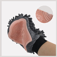 HKM-5104573 2-in-1 Pet Grooming Glove with Silicone Brush for Bathing and Massaging Pets