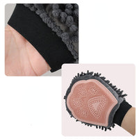 HKM-5104573 2-in-1 Pet Grooming Glove with Silicone Brush for Bathing and Massaging Pets