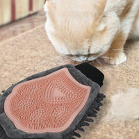 HKM-5104573 2-in-1 Pet Grooming Glove with Silicone Brush for Bathing and Massaging Pets