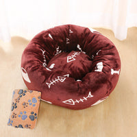 HKM-5105341 Plush Round Pet Nest Mat with Blanket in Various Colors and Sizes