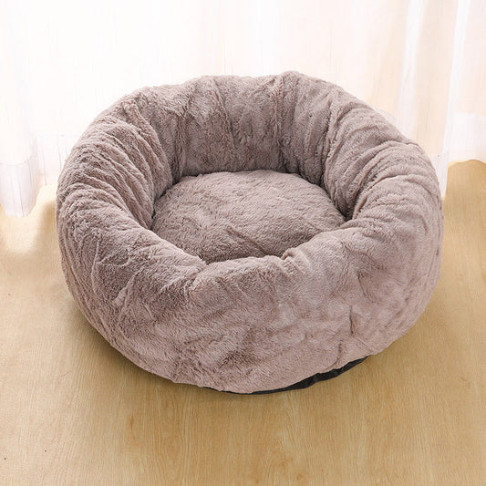 HKM-5105341 Plush Round Pet Nest Mat with Blanket in Various Colors and Sizes