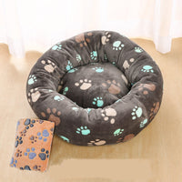 HKM-5105341 Plush Round Pet Nest Mat with Blanket in Various Colors and Sizes