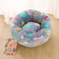 HKM-5105341 Plush Round Pet Nest Mat with Blanket in Various Colors and Sizes