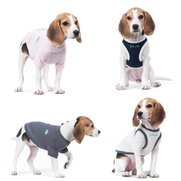 HKM-5105469 Gray Cotton Dog Vest for Pets - Comfortable Two-Legged Clothing in Various Sizes