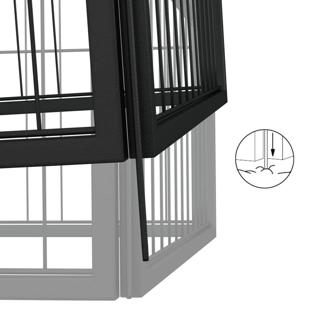 HKM-5106365 4-Piece Powder-Coated Steel Dog Playpen - Easy Assembly, Spacious Design