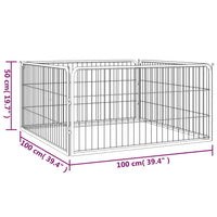 HKM-5106365 4-Piece Powder-Coated Steel Dog Playpen - Easy Assembly, Spacious Design