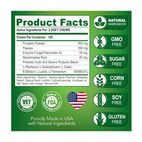 HKM-5107133 Probiotics Soft Chews for Dogs - Supports Seasonal Allergies, Gut and Digestive Health