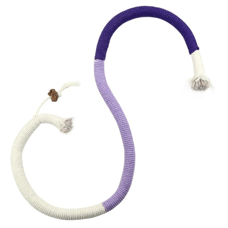 HKM-5107901 Cat Bite Rope Toy – Cotton Thread Pet Teaser Stick in Vibrant Colors