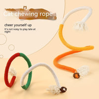 HKM-5107901 Cat Bite Rope Toy – Cotton Thread Pet Teaser Stick in Vibrant Colors