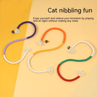HKM-5107901 Cat Bite Rope Toy – Cotton Thread Pet Teaser Stick in Vibrant Colors