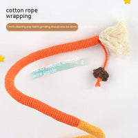 HKM-5107901 Cat Bite Rope Toy – Cotton Thread Pet Teaser Stick in Vibrant Colors