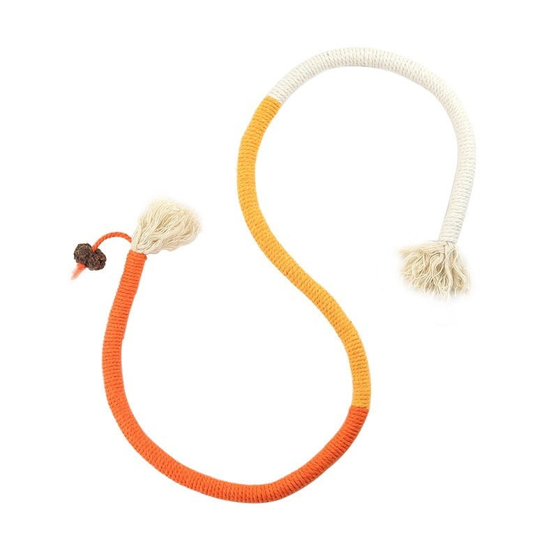 HKM-5107901 Cat Bite Rope Toy – Cotton Thread Pet Teaser Stick in Vibrant Colors