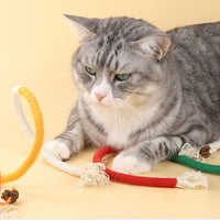 HKM-5107901 Cat Bite Rope Toy – Cotton Thread Pet Teaser Stick in Vibrant Colors