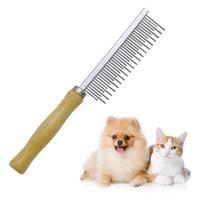 HKM-5108541 Wooden Handle Grooming Comb for Dogs and Cats - Gentle Pet Hair Brush with Round Combing Needles