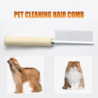 HKM-5108541 Wooden Handle Grooming Comb for Dogs and Cats - Gentle Pet Hair Brush with Round Combing Needles