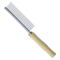 HKM-5108541 Wooden Handle Grooming Comb for Dogs and Cats - Gentle Pet Hair Brush with Round Combing Needles