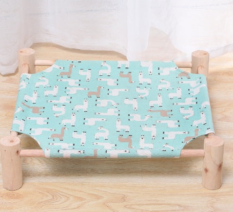 HKM-5108669 Removable and Washable Moisture-Proof Kitty Nest Hammock with Solid Wood Frame