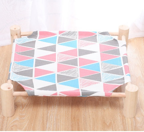 HKM-5108669 Removable and Washable Moisture-Proof Kitty Nest Hammock with Solid Wood Frame