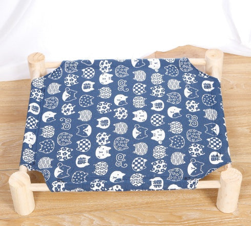 HKM-5108669 Removable and Washable Moisture-Proof Kitty Nest Hammock with Solid Wood Frame
