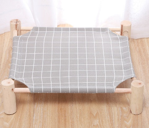 HKM-5108669 Removable and Washable Moisture-Proof Kitty Nest Hammock with Solid Wood Frame