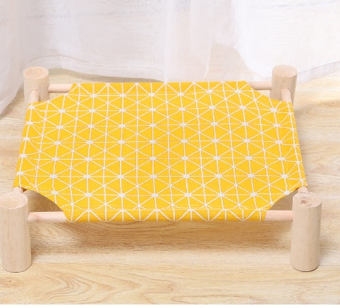 HKM-5108669 Removable and Washable Moisture-Proof Kitty Nest Hammock with Solid Wood Frame