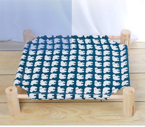 HKM-5108669 Removable and Washable Moisture-Proof Kitty Nest Hammock with Solid Wood Frame
