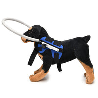 HKM-5109053 Anti-Collision Ring for Blind Dogs - Adjustable Polyester Safety Ring, Available in Blue and Red, Sizes S and M