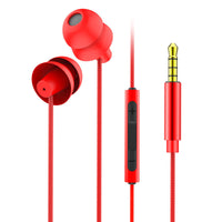 HKM-510931 In-Ear Sleeping Headset with Microphone, 3.5mm Plug, Available in Black, White, and Red, 1.2m Cable Length