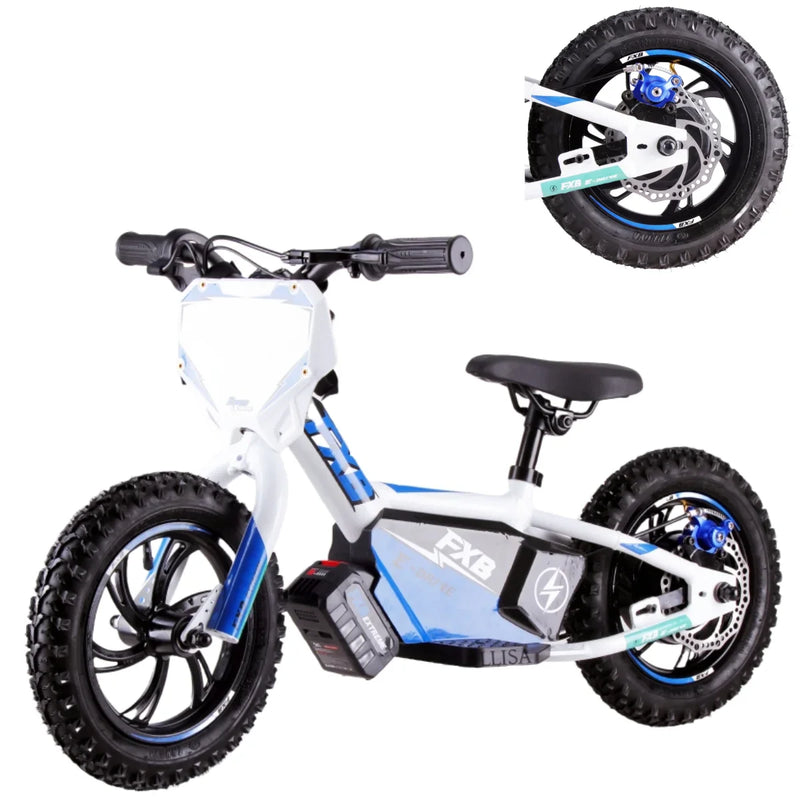 HKM-510995 Off-Road Electric Balance Bike for Kids - 12" Wheels, 2 Speed, Disc Brake, Aluminum Frame, 36V Lithium Battery