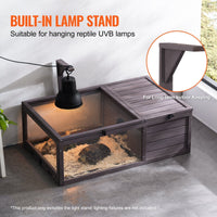 HKM-5110717 Spacious Wooden Tortoise House for Indoor & Outdoor Use - 2 Rooms, 38x24x13in