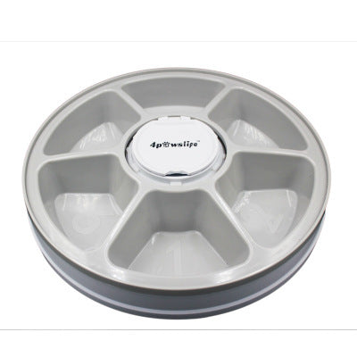 HKM-5110845 Automatic 6-Grid Pet Feeder with Music Reminder for Dogs and Cats