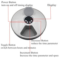 HKM-5110845 Automatic 6-Grid Pet Feeder with Music Reminder for Dogs and Cats