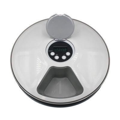 HKM-5110845 Automatic 6-Grid Pet Feeder with Music Reminder for Dogs and Cats