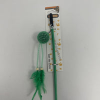 HKM-5111869 Feathered Cat Teaser with Small Ball for Interactive Play