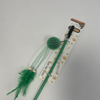 HKM-5111869 Feathered Cat Teaser with Small Ball for Interactive Play