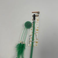 HKM-5111869 Feathered Cat Teaser with Small Ball for Interactive Play