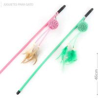 HKM-5111869 Feathered Cat Teaser with Small Ball for Interactive Play