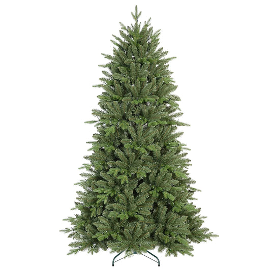 HKM-511187 7ft Artificial Christmas Tree with 500-1000 Warm White and Multicolored LED Lights, Eco-Friendly PVC/PE Material
