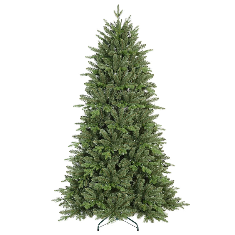 HKM-511187 7ft Artificial Christmas Tree with 500-1000 Warm White and Multicolored LED Lights, Eco-Friendly PVC/PE Material