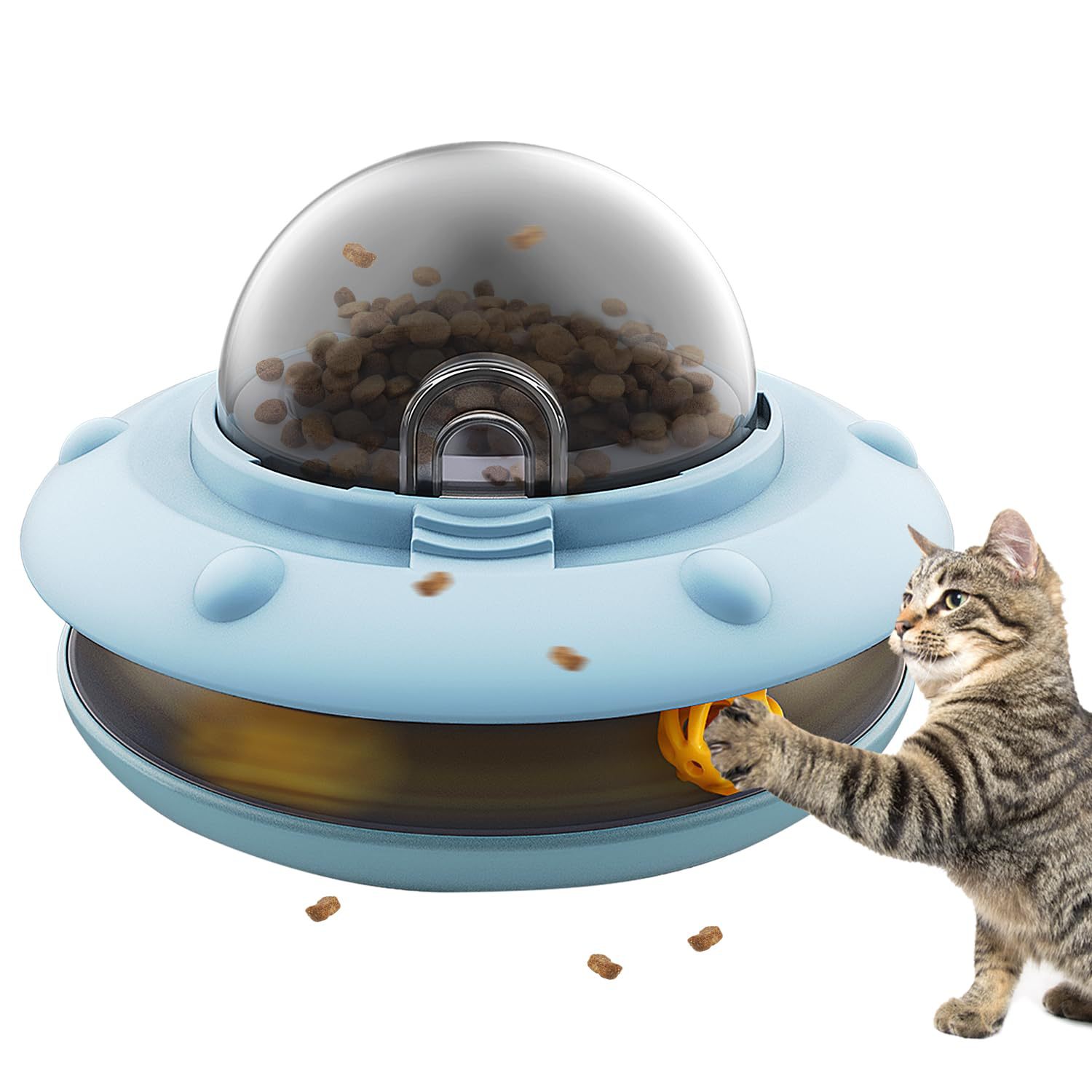 HKM-5113021 Smart Interactive Puzzle Feeder for Dogs and Cats in Tropical Orange and Alice Blue