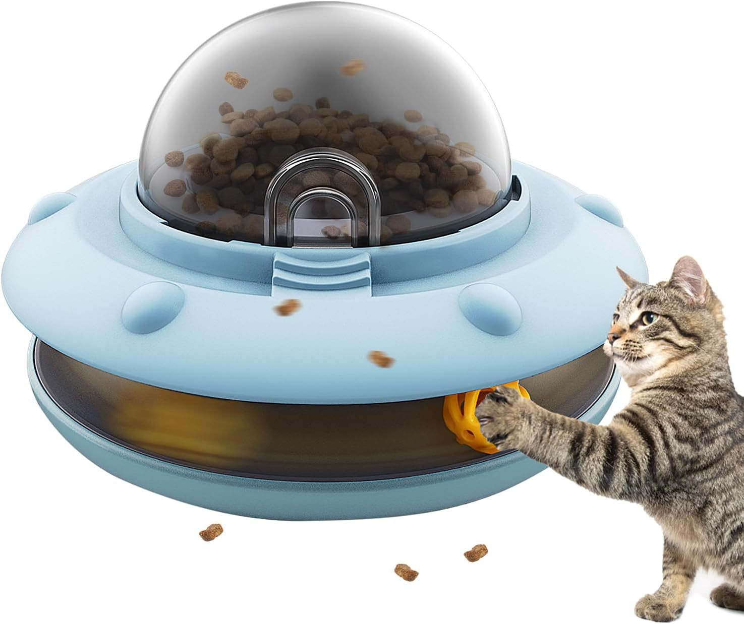 HKM-5113021 Smart Interactive Puzzle Feeder for Dogs and Cats in Tropical Orange and Alice Blue