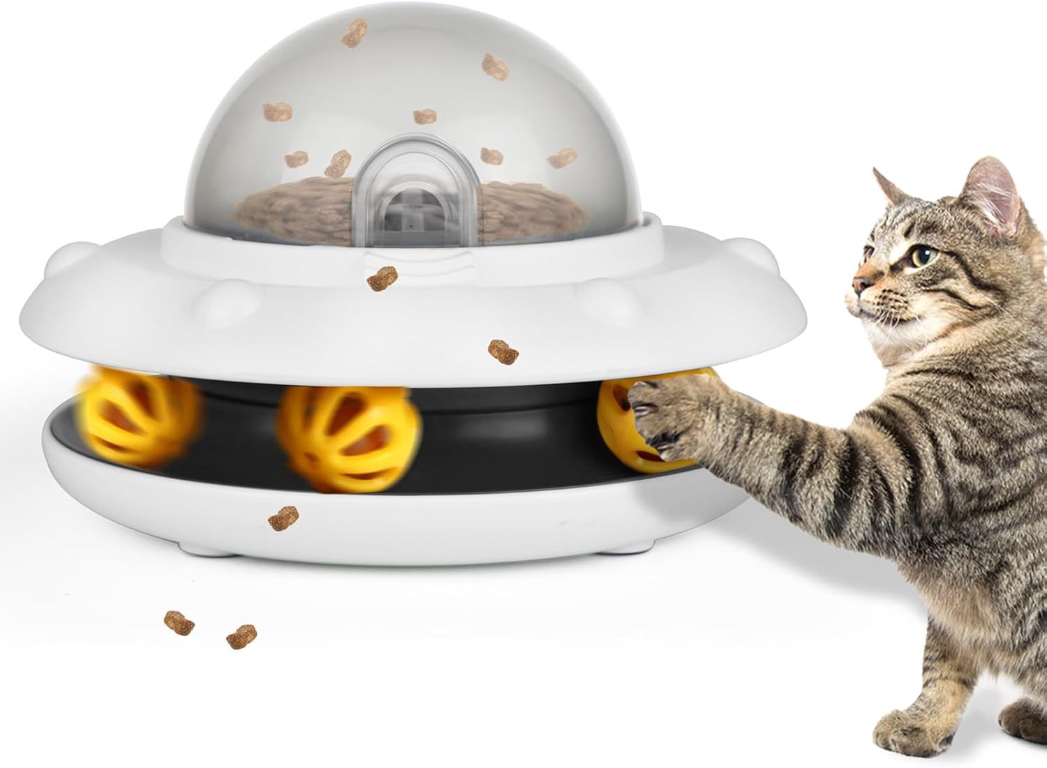 HKM-5113021 Smart Interactive Puzzle Feeder for Dogs and Cats in Tropical Orange and Alice Blue