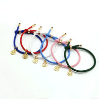 HKM-511315 3D Hard Gold Geometric Pendant on Milan Rope Bracelet - Unisex Design in Durable Cowhide