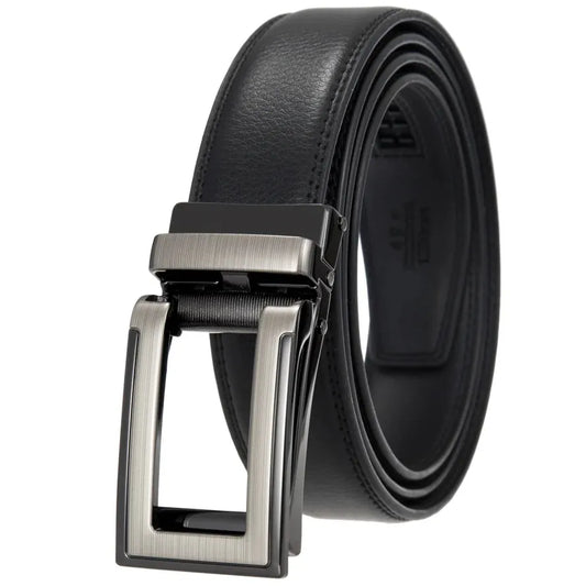 HKM-511443 Men's 3.0CM Cowhide Automatic Buckle Belt - Versatile Fashion Accessory