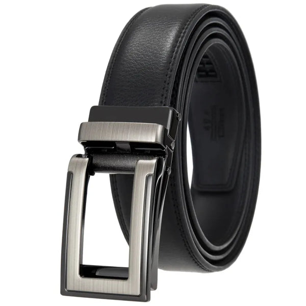 HKM-511443 Men's 3.0CM Cowhide Automatic Buckle Belt - Versatile Fashion Accessory