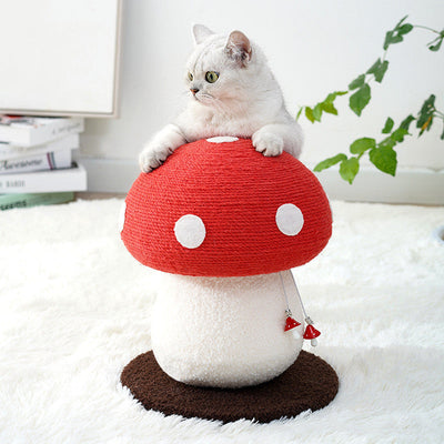 HKM-5116093 Red Sisal Cat Climbing Frame with Umbrella Design
