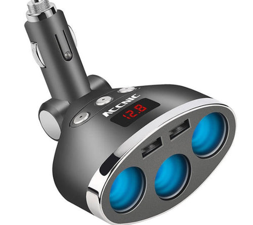 HKM-511635 Ailan 3-in-1 Dual USB Car Charger for Smartphones and Small Appliances