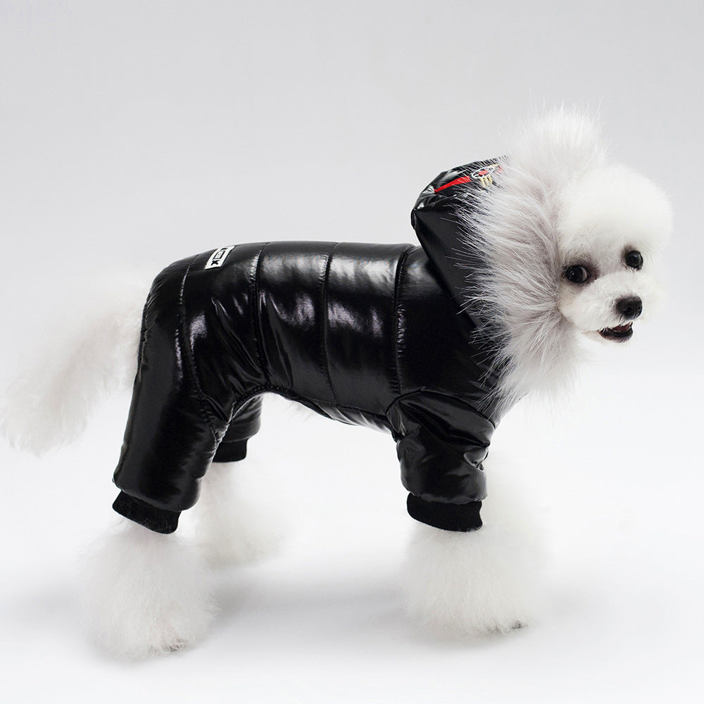 HKM-5116989 Stylish PU Leather Pet Clothes for Dogs - Cotton Blend, Sizes S to XXL, Red, Black, Brown