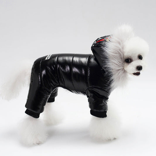 HKM-5116989 Stylish PU Leather Pet Clothes for Dogs - Cotton Blend, Sizes S to XXL, Red, Black, Brown