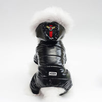 HKM-5116989 Stylish PU Leather Pet Clothes for Dogs - Cotton Blend, Sizes S to XXL, Red, Black, Brown
